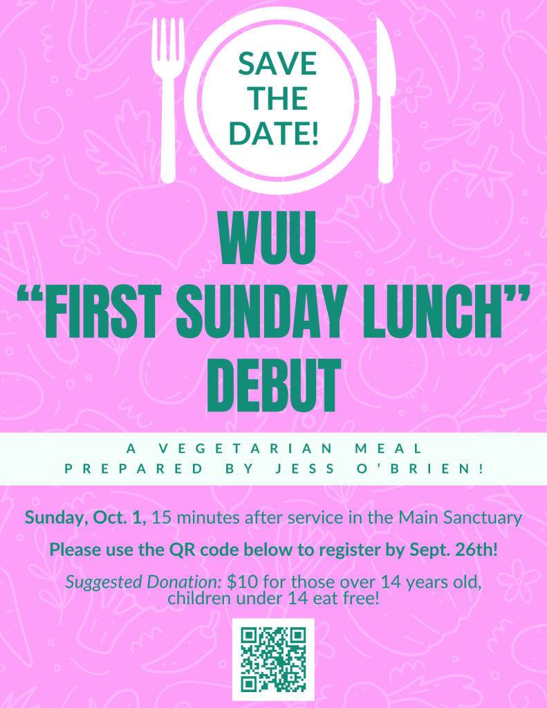 WUU "First Sunday Lunch" Debut Sunday, October 1, 2023 Williamsburg